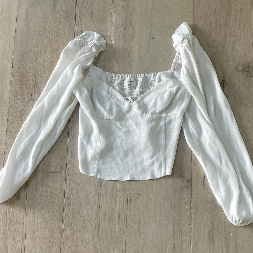 Aritzia Wilfred Novella Coastal Cowgirl Coquette Blouse Size M